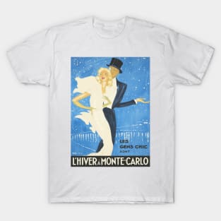 Winter in Monte Carlo - Beautiful Vintage Poster Design T-Shirt